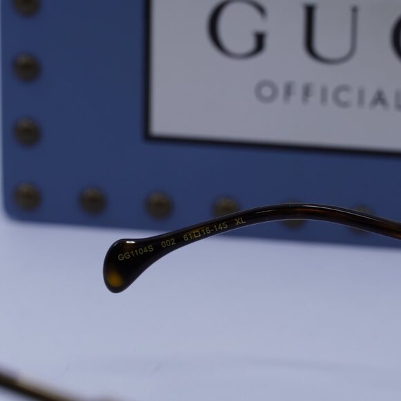 Gucci GG1104S 002 Aviator Sunglasses – Gold/Brown - Picture 7 of 11